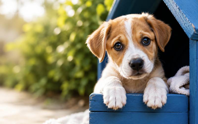 Puppy waiting to be adopted